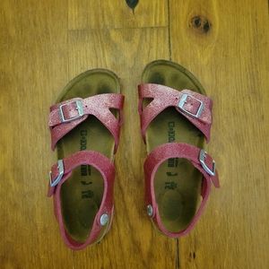Birkenstock Rio Pink Glitter Sandal Size 13 (31)